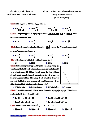 Đề thi thử đại học lần 1 môn Toán học